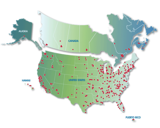 Map of Afflink national network of distributors